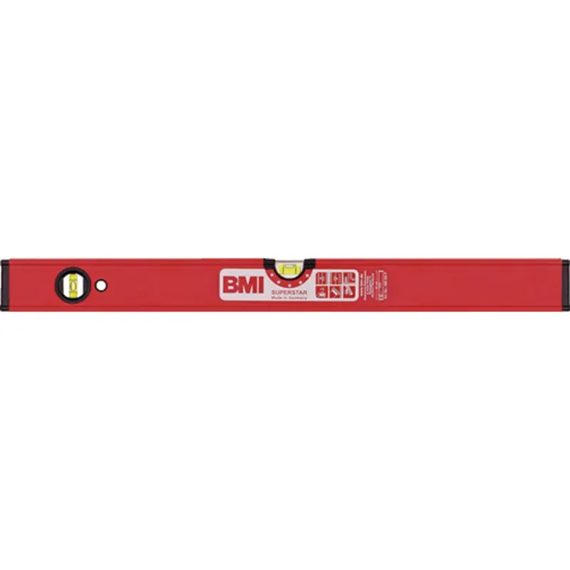 Preisknaller BMI Wasserwaage SUPERSTAR 100cm Alu.rot ± 0,5 mm/m m.Magnet - 696100 PM