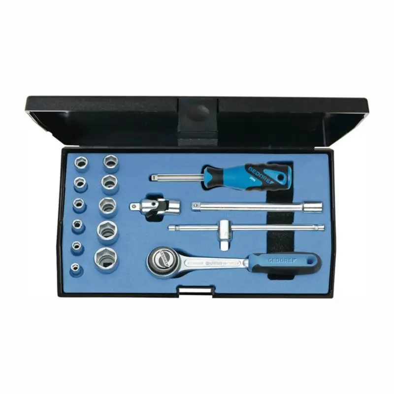 Markenware Gedore Steckschlüsselsatz 20 EMU-3 16tlg. 1/4 + 1/2" SW 4-36 mm Anzahl Zähne 40/60 6/12-kant - 6172290