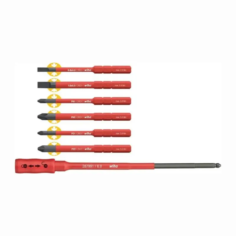 Sale Wiha Wechselklingensatz slimBit Pack 7tlg. Torque/Schlitz/Phillips/Prozidriv - 36079