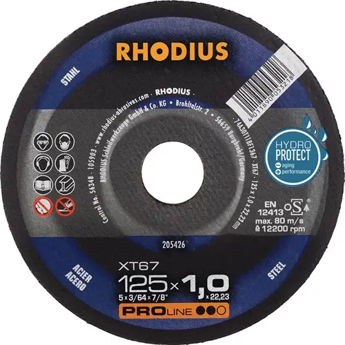 Mega-Angebot RHODIUS Trennscheibe XT67 Ø 125 x 1 mm STA 22,23 mm - 205426