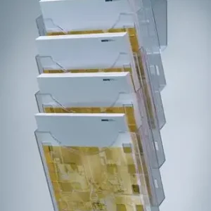 Zertifiziert helit Wandprospekthalter 5 Fächer DIN A4 - H61031- 02