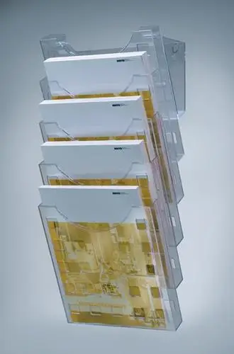 Zertifiziert helit Wandprospekthalter 5 Fächer DIN A4 - H61031- 02