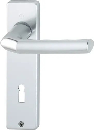 Sale HOPPE Kurzschildgarnitur Birm.1117/202KP Alu.F1 OB eck.Drückergrt - 2566323