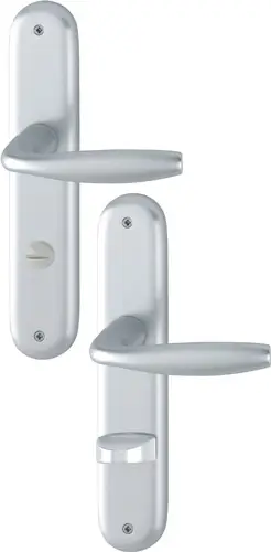 Billig HOPPE Langschildgarnitur NY 1810/273P Alu.F1 SK/OL 78mm DIN L/R - 3272941