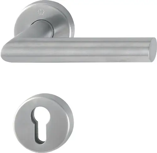 HOPPE FS-Garnitur Ams.FS-E1400/42H/42HS VA F69 D/D TS 40-65mm PZ rd.DIN L/R - 10721910 Direkt Vom Hersteller