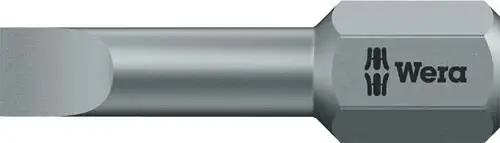 Garantierte Lieferung Wera Bit 800/1 TZ für Schlitzschrauben 5,5 mm Länge 25 mm 1/4″ C6,3 0,8 mm zähhart Torsionszone - 5056220001