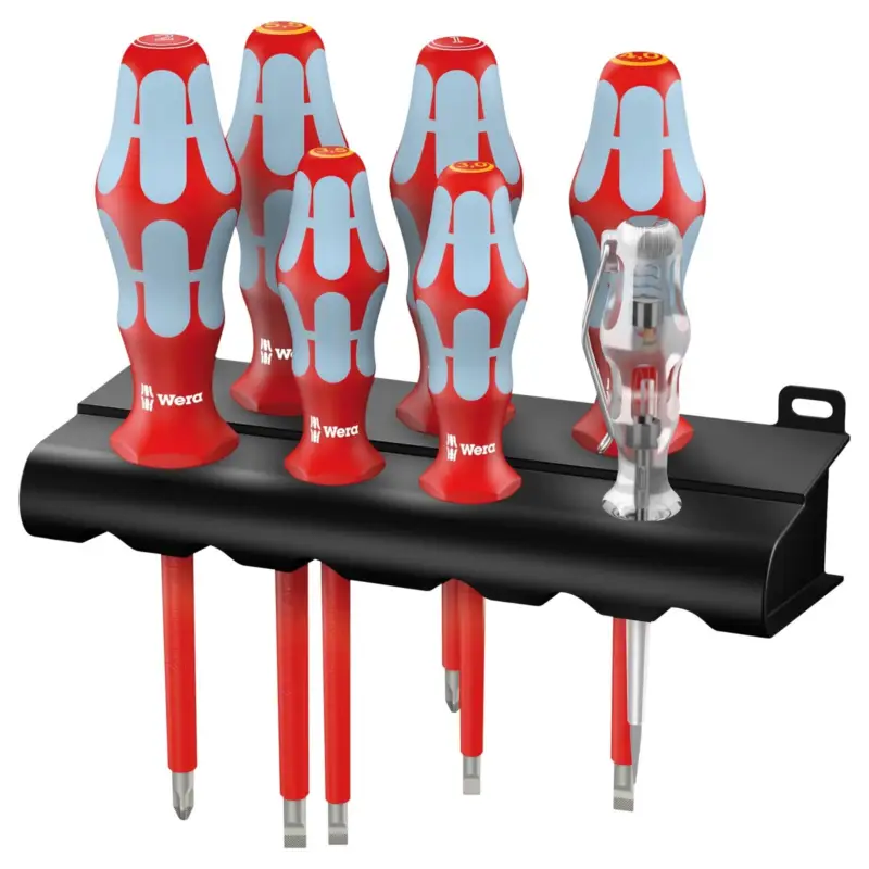 Markenprodukt Wera S3160 i/7 Schraubendrehersatz, Edelstahl + Rack - 022728