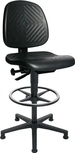 Mega-Angebot TOPSTAR Arbeitsdrehstuhl TEC40 Counter Bodengleiter+Fußring PUR-Schaum schwarz 590-840mm - 72240 PU0T