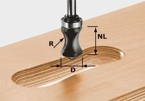 Markenware Festool Griffmuldenfräser HW Schaft 8 mm HW S8 R16/NL32 - 491033