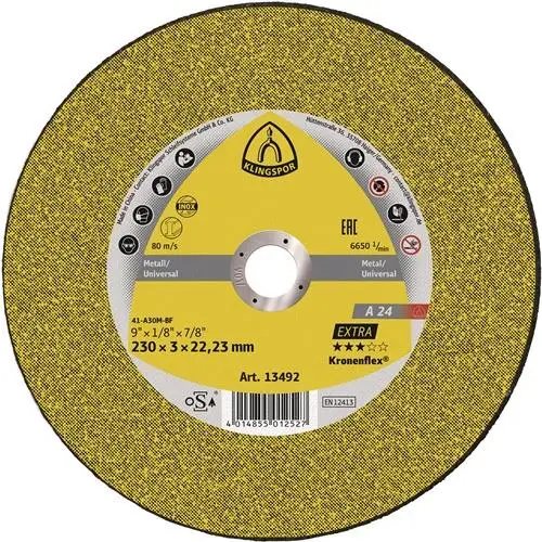 KLINGSPOR Trennscheibe A 24 Extra Ø 230 x 3 mm gerade - 13492 Neue Ware