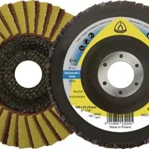 Zertifiziert KLINGSPOR Fächerscheibe SMT 850 Kombi Ø 125 mm Körnung 120 konisch INOX Zirkonkorund - 312561