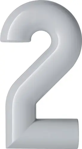 HEWI Hausnummer Ziffer 2 Spezial-Polyamid 99 reinweiß 165mm D.33mm - 702.165.2 99 Bestseller