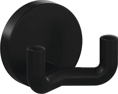 Heißes Angebot HEWI Doppelhaken 477.90B025 doppelt 43,5 mm Polyamid 90 tiefschwarz ma 50 mm - 477.90B025 90