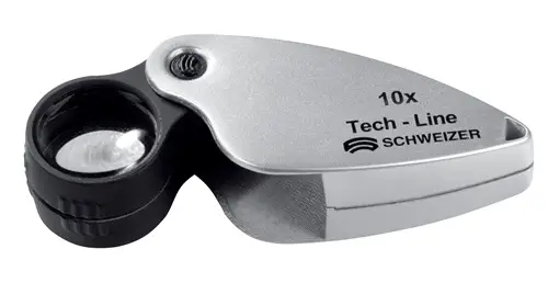 Echt SCHWEIZER Einschlaglupe Tech-Line Vergr. 6x Linsen-D.22,8mm - 9606