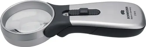 Letzte Chance SCHWEIZER Handleuchtlupe Tech-Line CLASSIC Vergr.4x LED Linsen-D.55,0mm - 90442
