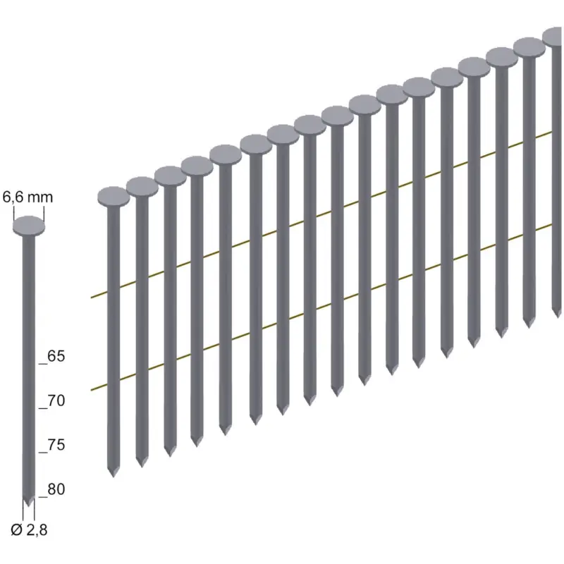 Direktkauf Prebena 4.500x Coilnägel (Rundkopf) blank Glattschaft 75 mm - CNW28/75BK