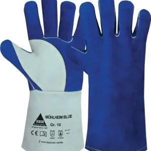 Expressversand HASE Schweißerhandschuhe Mühlheim Blue Gr. 11 blau / grau Rindspaltleder - 301080-11