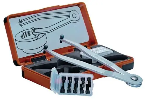 AMF Verstellbarer Stirnlochschlüsselsatz 758 S Zapfen-Ø 1,5 - 2 - 2,5 - 3 - 4 mm - 50427 Knallerangebot