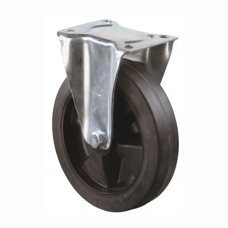BS Rollen Bockrolle Elastik-Vollgummi schwarz Rollenlager Rad-Ø 200 mm 300 kg - L410.B60.200 Rabatt