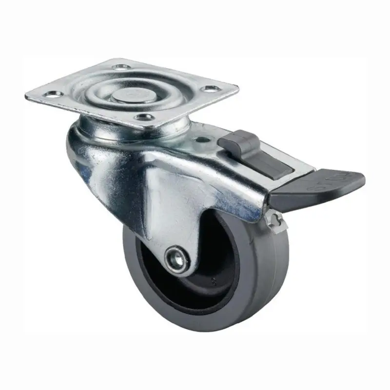 Zertifiziert BS Rollen Lenkrolle mit Totalfeststeller und Anschraubplatte Rad-Ø 50 mm 35 kg - A220.A80.050