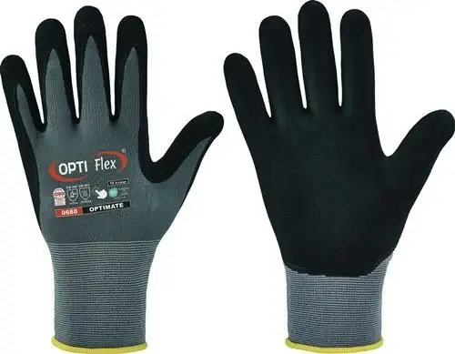 Neu Im Sortiment OPTIFLEX Handschuh OPTIMATE grau / schwarz EN 420 / EN 388 PSA II Gr.10 - 0680-10H