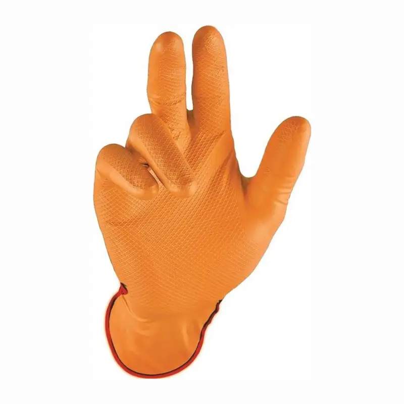 Knallerangebot 50x STRONGHAND Einweghandschuh Grip orange EN 388 EN 374 PSA III Gr. 10 - 0424-9-10