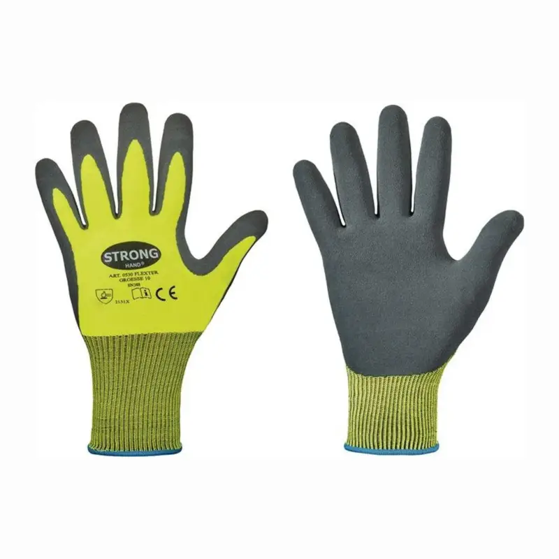 STRONGHAND Handschuhe Flexter neongelb / grau EN 388 PSA II Gr. 8 - 0530-08H Nur Für Kurze Zeit
