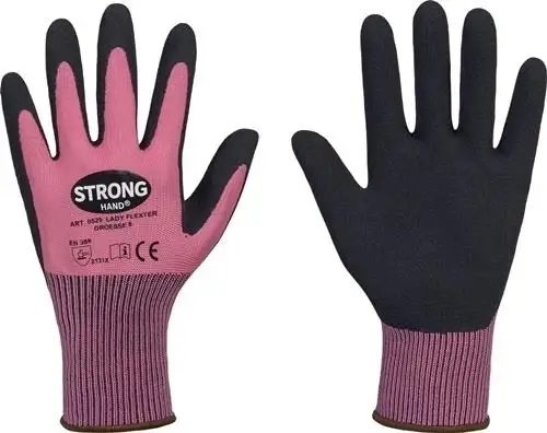 Preis Gesenkt STRONGHAND Handschuhe LADY FLEXTER pink / schwarz EN 420 EN 388 PSA II Gr. 6 - 0529-06H