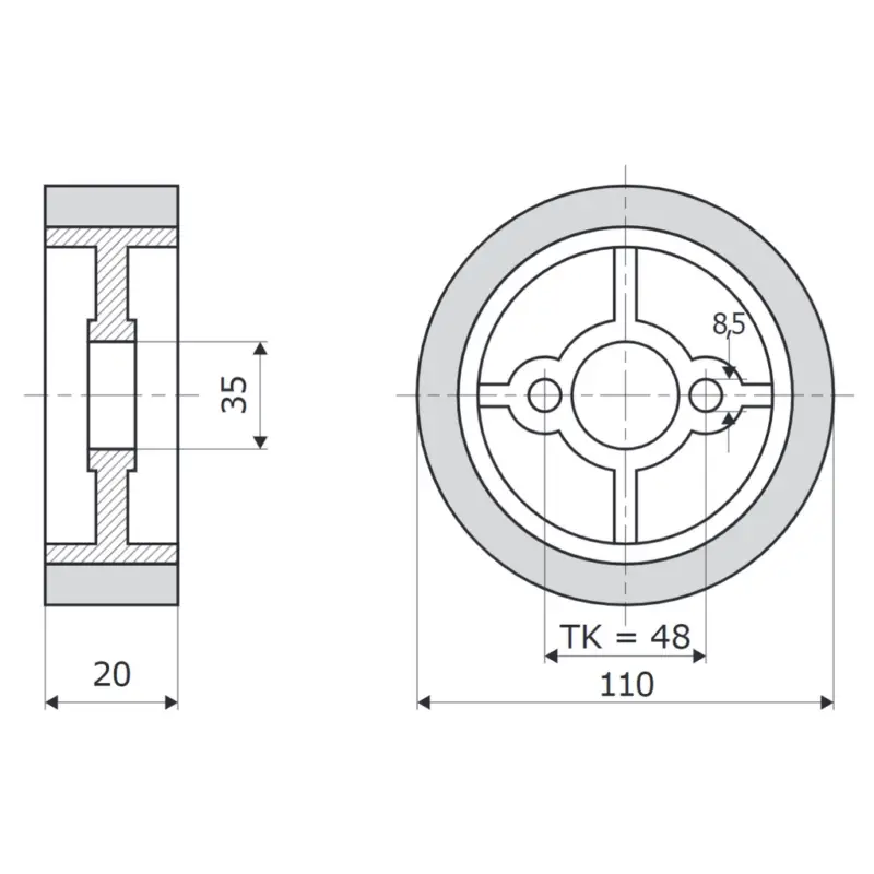Sichere Zahlung Vorschubrolle Gummi 110 x 20 mm weiss für Vorschubapparate