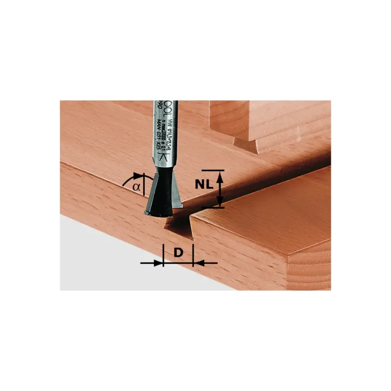Jetzt Kaufen FESTOOL Gratfräser Zinkenfräser HW Schaft 8mm HW S8 D14,3/13,5/15° 490990