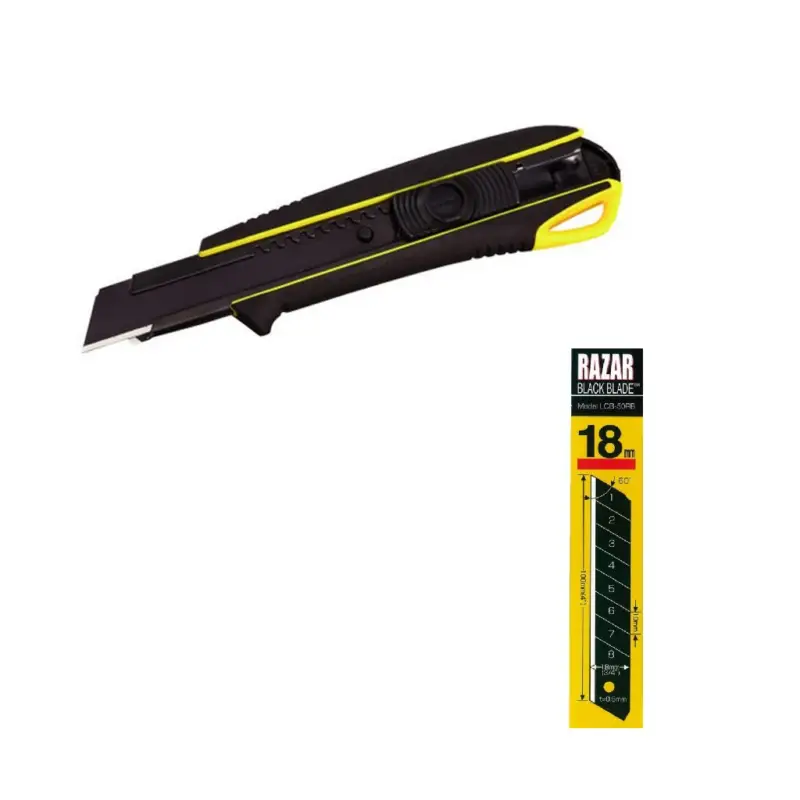 Top-Preis Tajima Drive Cutter Messer Razar Black 18mm mit Elastomer-Griff DC560RB13D12