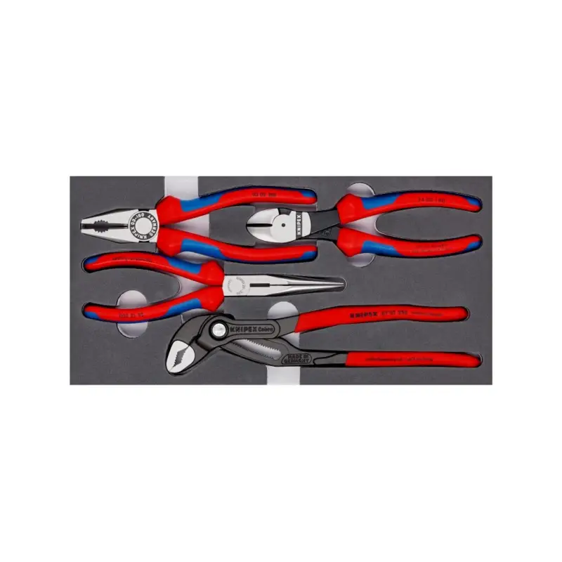 Knipex Zangen-Set in Schaumstoffeinlage 4 teilig Kombizange Cobra 002001V15 Schneller Versand