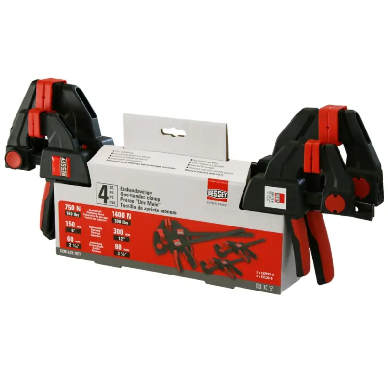 Super-Preis Bessey Einhandzwingen-Set 4-tlg. 2x EZM 15/6 2x EZL 30/8 EZM-EZL-SET