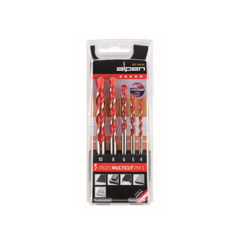 Alpen Bohrer-Kassette Profi Multicut PM5 Ø 4, 5, 6, 8, 10mm Hartmetall 100705100 Mega-Angebot