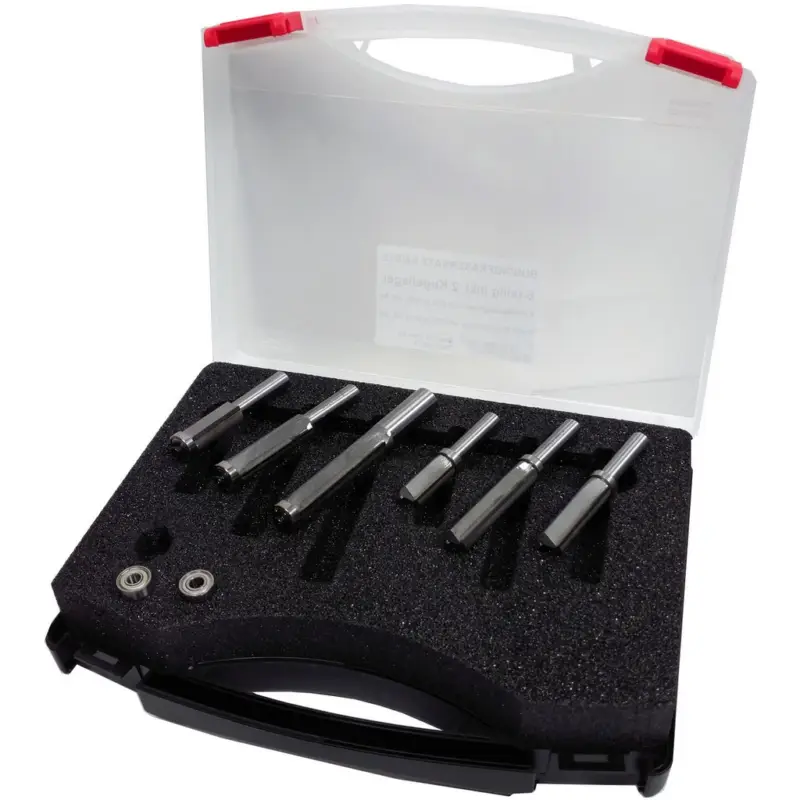 Mega-Angebot Guhdo HW Bündigfräserset S8/12mm Ø12/13mm 6-teilig Kunststoffbox 750000008