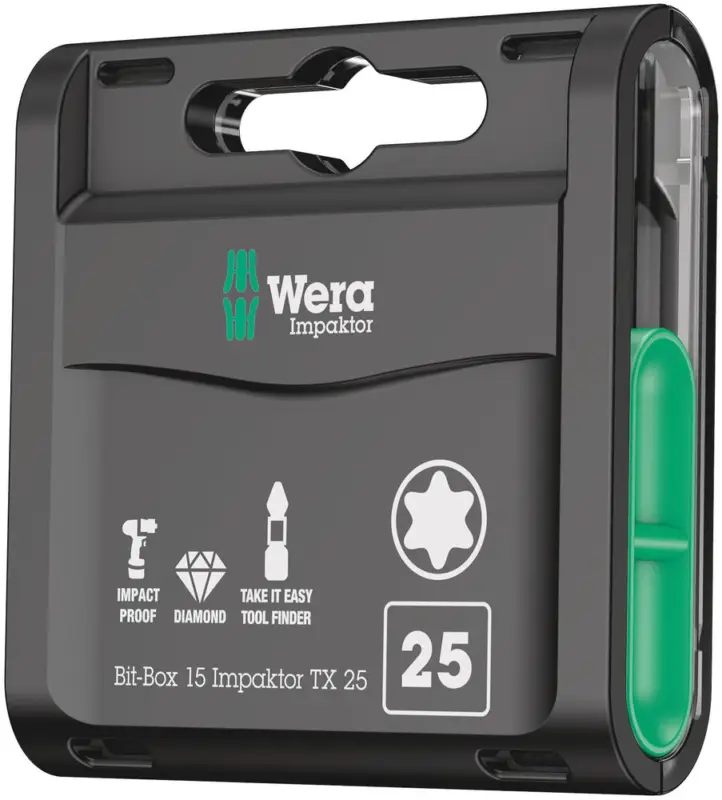 Wera Bit-Box 15 Impaktor TX, TX 25 x 25 mm, 15-teilig 05057775001 Torx Bits Set Top-Angebot