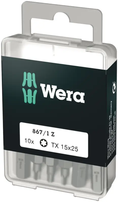 Wera 867/1 DIY TORX® Bits, TX 15 x 25 mm, 10-teilig 05072407001 Neuheit