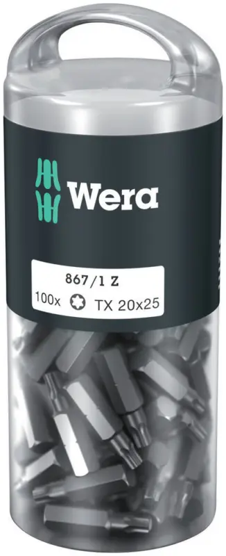 Wera 867/1 TORX® DIY 100, TX 20 x 25 mm, 100-teilig Knallerangebot