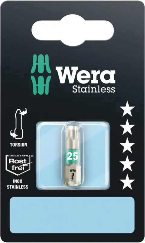 Wera 3867/1 TS SB TORX® Bits, Edelstahl, TX 25 x 25 mm 05073623001 Sichere Zahlung
