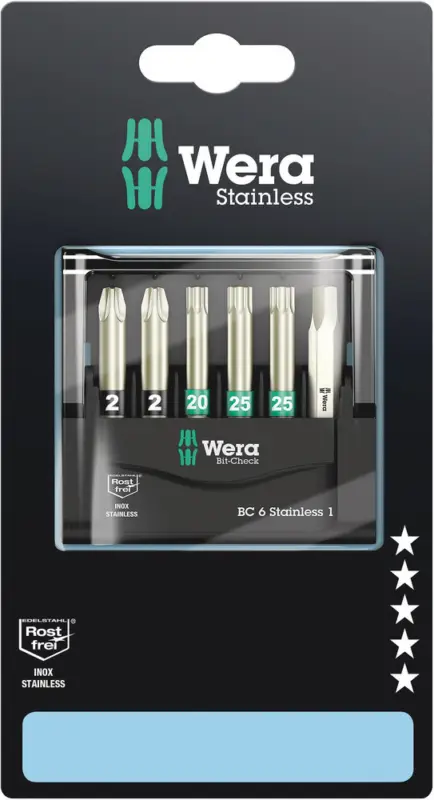 Super-Preis Wera Bit-Check 6 Stainless 1 SB, 6-teilig 05073634001