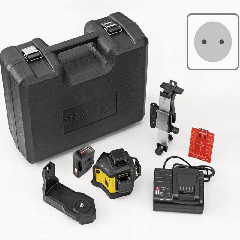 Wochenendangebot Stabila Multilinien Laser LAX 600 7-teiliges Set 19793 3x 360° Linien CAS 12V
