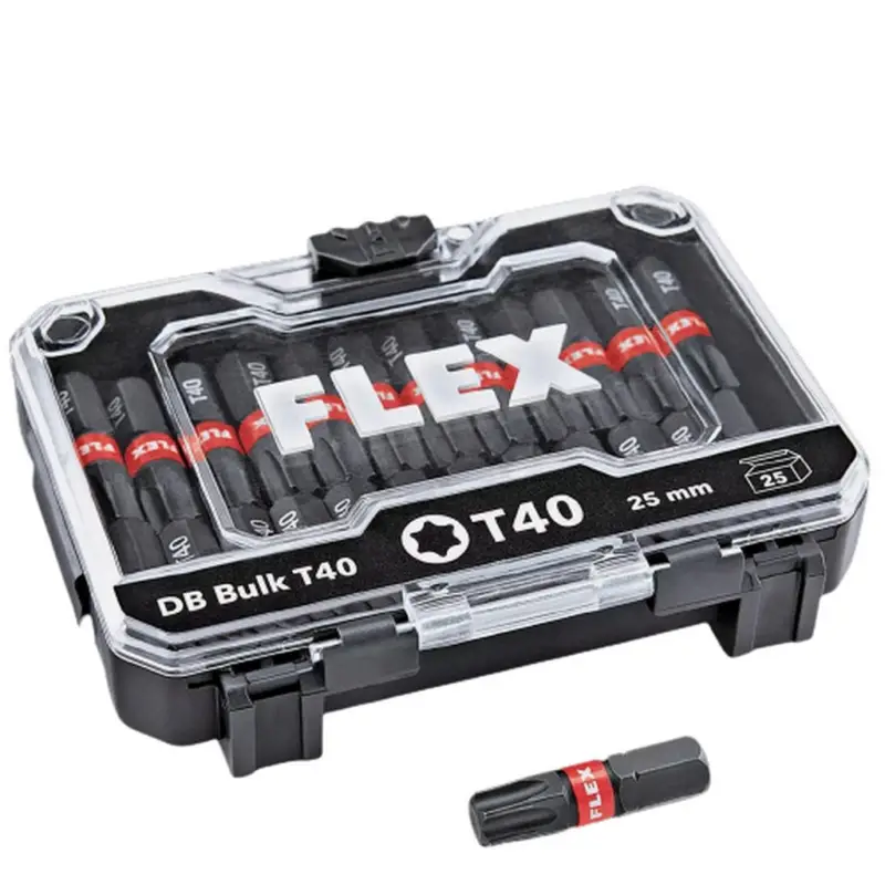 Flex Bitset Bit Bohrschrauber Schrauber Set DB Bulk T40 Torx 25 Stück 530493 Preis Gesenkt