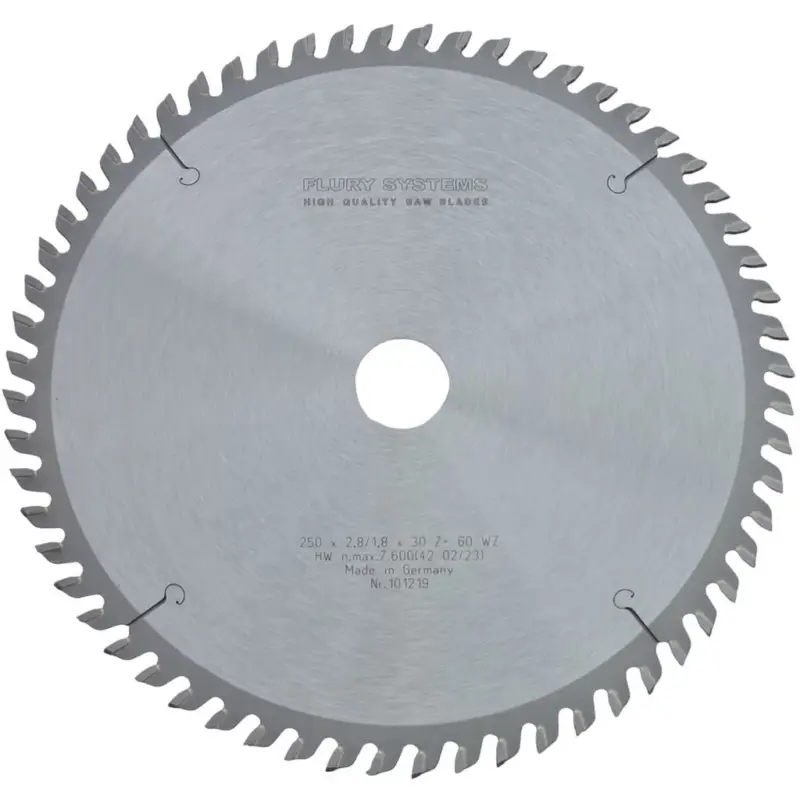 Flury Kreissägeblatt Unterflur Zugsäge Erika 85 Ec 250x2,8x1,8x30 Z60 WZ 101219 Meistverkauft