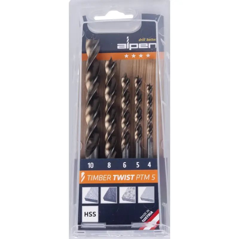 Meistverkauft Alpen Kassette Bohren Bohrer Set TIMBER TWIST PTM 5 5tlg 0067100005100