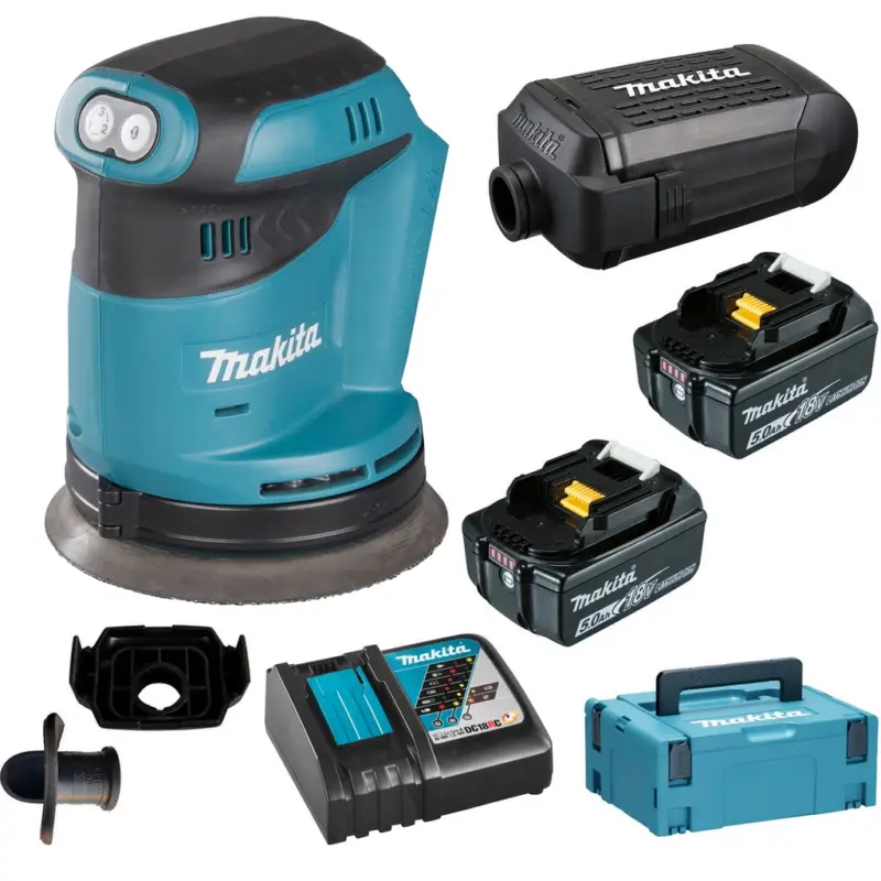 Preisknaller Makita Akku Exzenterschleifer Schleifer Staubbox Fitting 18V 125mm DBO180RTJ