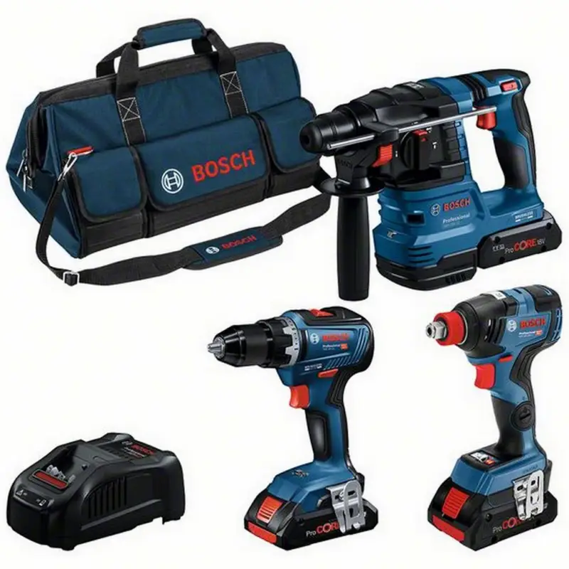 Geprüft Bosch Set 3tlg Combo kit GSR 18V-55 GDX 18V-200 GBH 18V-22 Akku 3x4Ah 0615A5003B