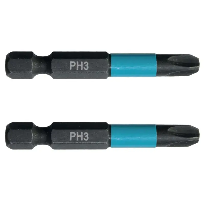 Neue Kollektion Makita Bit PH3 Impact Black 2 Stück 50 mm 1/4 Zoll Sechskantaufnahme B-63731