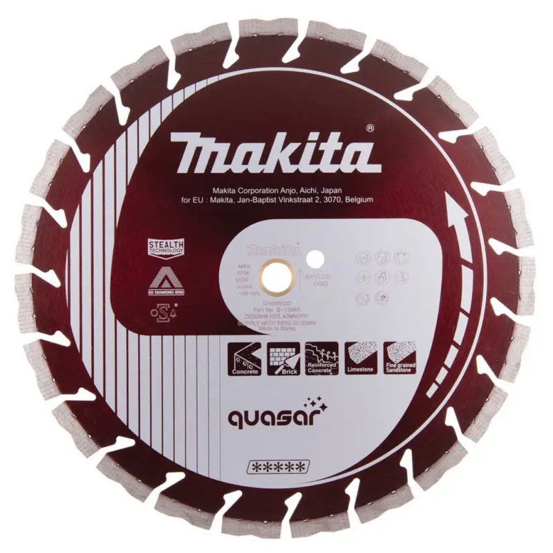 Makita Diamanttrennscheibe Trennschleifer CE001G EK6101 350x25,4 QUASAR B-13465 Direkt Vom Hersteller