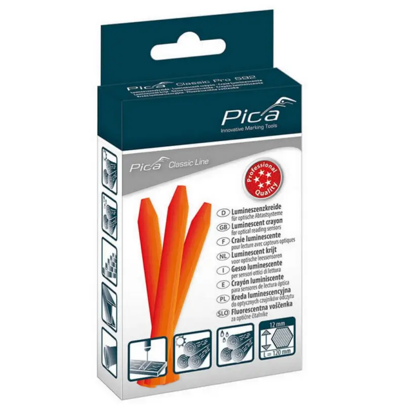 Pica Lumineszenzkreide Markierung Sechskant Classic120mm orange 12Stk 592/054 Nur Heute