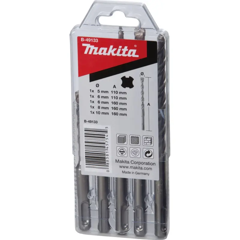 Makita HM Bohrer Set V-PLUS Nr.7 5-teilig D5/6x110mm D6/8/10x160mm SDS B-49133 Kracherpreis